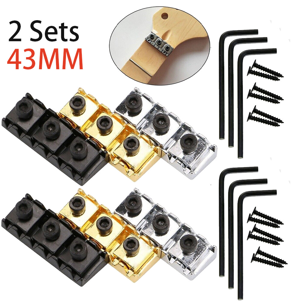 2 Sets Guitar Locking Nut 43mm String Lock For Floyd Rose Tremolo Bridge