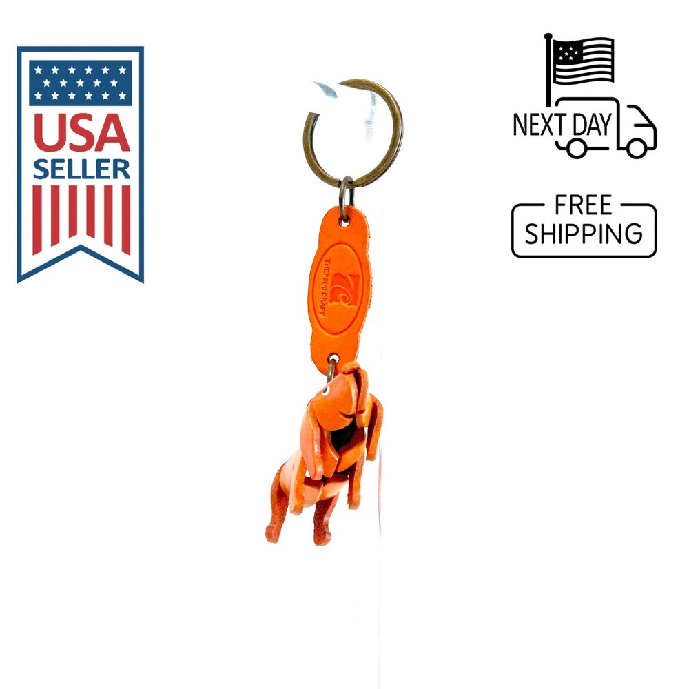 Basset Hound Handmade Leather Keyring