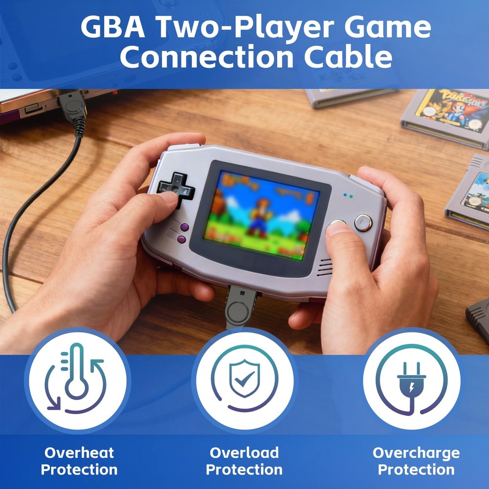 Link Cable for GBA, 2 Player Connect Cord Compatible with 1 Pack