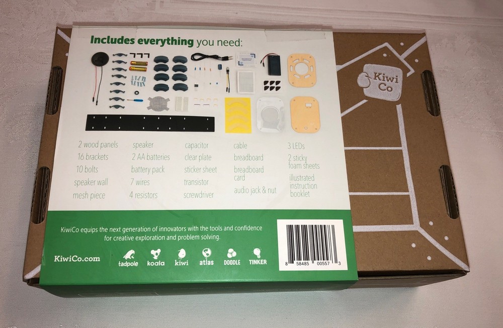 Kiwi Co Light Up Speaker Building Kit Electronics Science Tinker Crate Kiwi Co.,