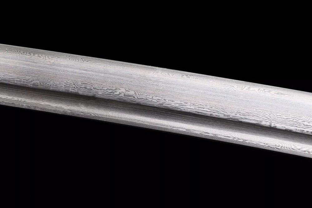JAPANESE SAMURAI KATANA SWORD DAMASCUS FOLDED STEEL SHARP FULL TANG SHARP