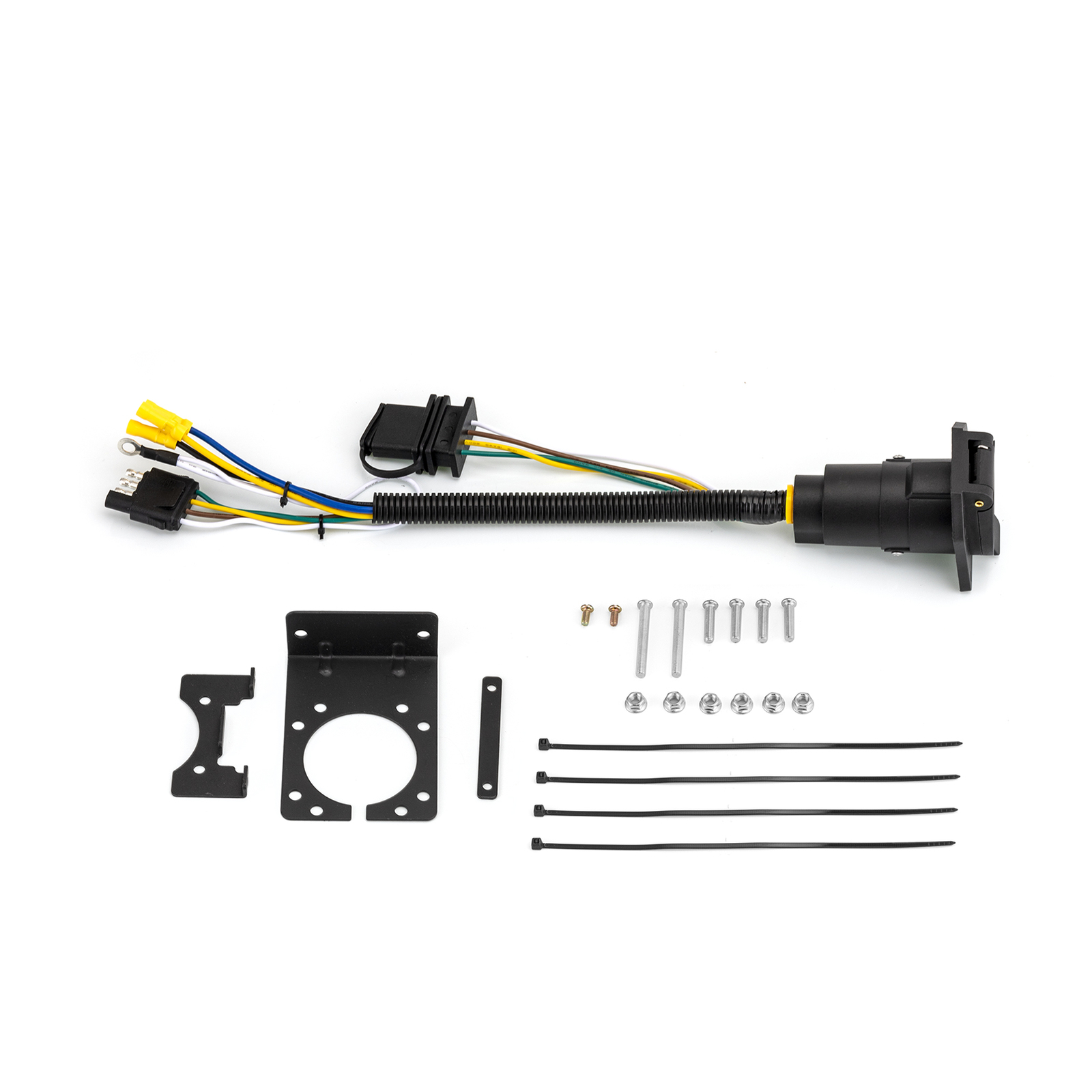 4-Way Flat to 7-Way RV Blade Trailer Wiring Adapter Connector Plug 7/4 Pin