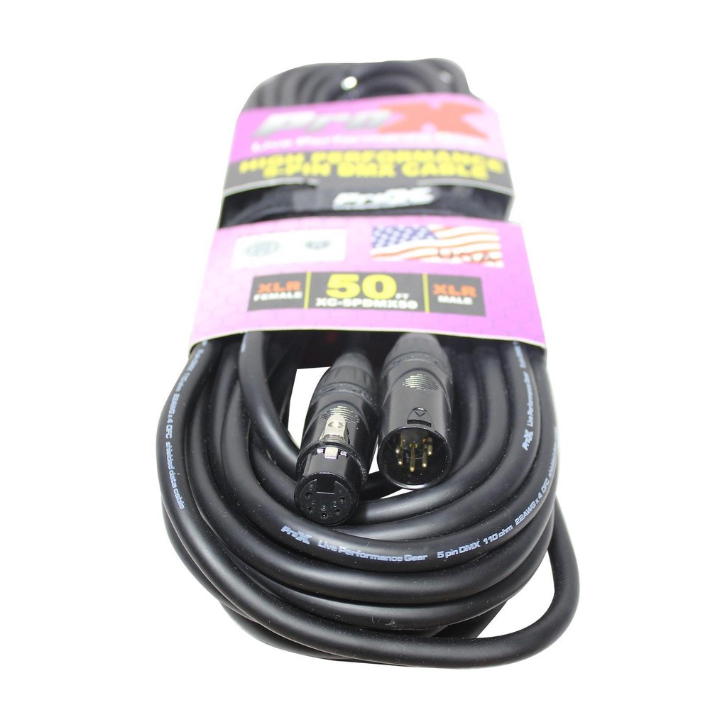 ProX XC-5PDMX50 High Performance 50' 5PIN Lighting DMX Cable