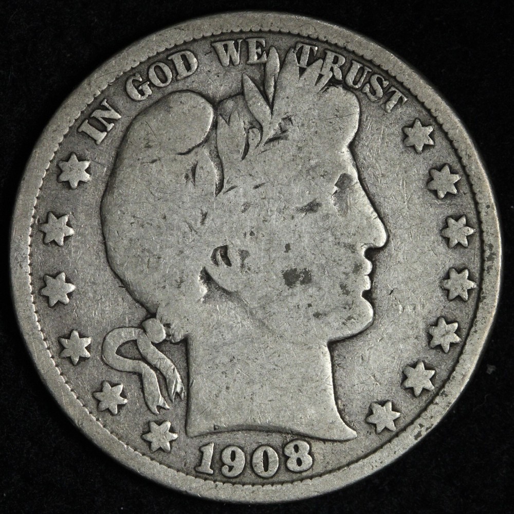 1908-S Barber Silver Half Dollar VG E341 QKGP