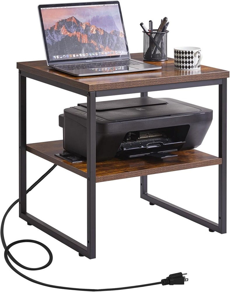 Small Table Stand 20 Inch Multi-Functional Side & Printer Accent Table W/