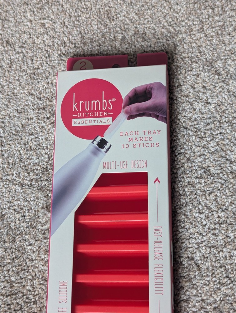 Krumbs Kitchen Essentials 2 Pack Ice Stick Trays Red Silicone New