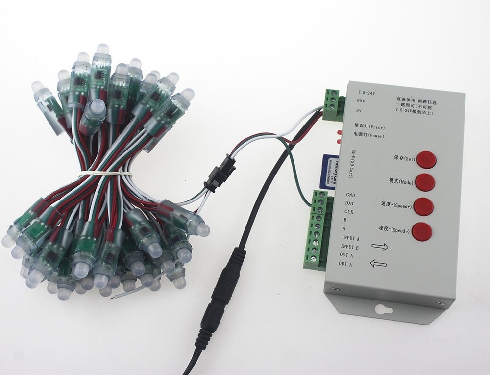 Rextin T1000S LED RGB Full Color Programmable Pixel Controller with SD Card