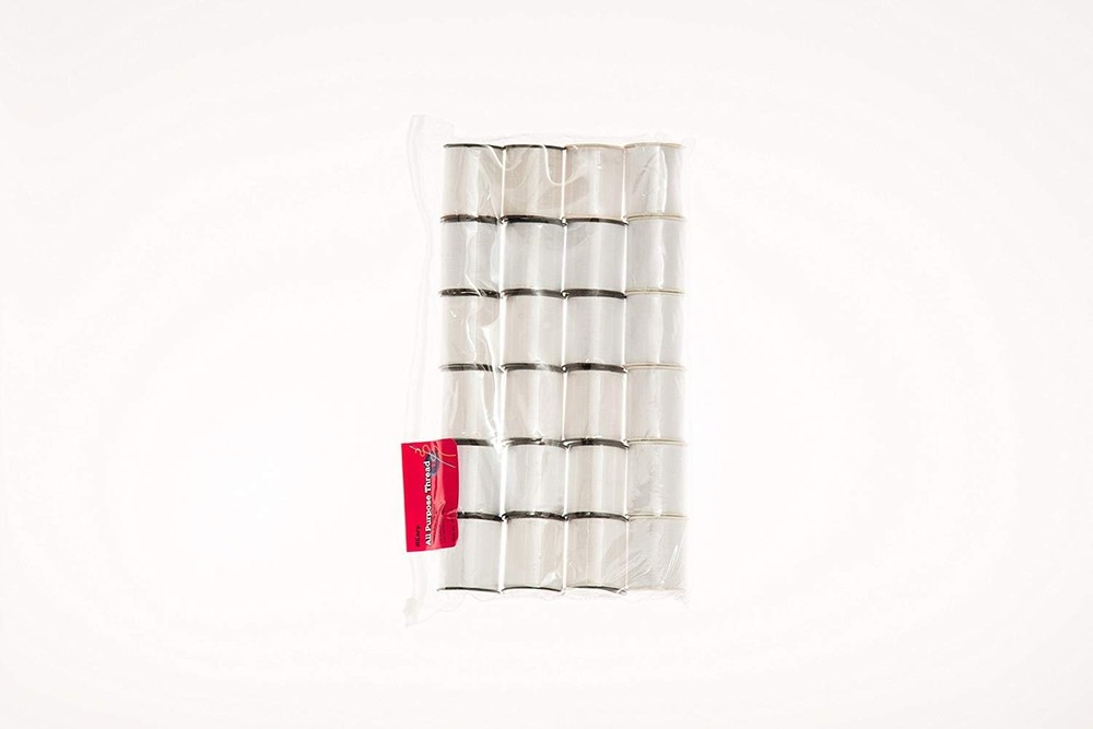 24 Polyester Sewing Thread Spools 200 Yards Each - White