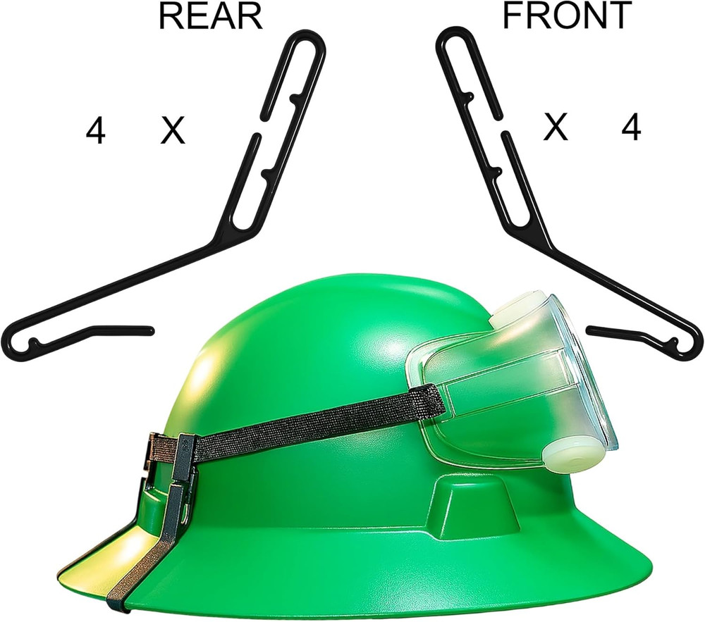 ™ 8-Pack Multipurpose Full Brim Hard Hat Clips Hooks for Headlamp Light and Safe