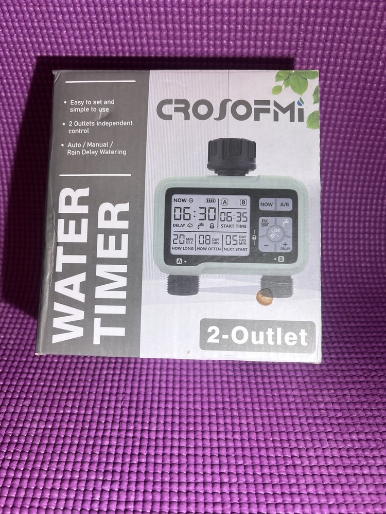 Programmable Outdoor Garden Hose Timer with Rain Delay/Automatic Timer 2 Outlets