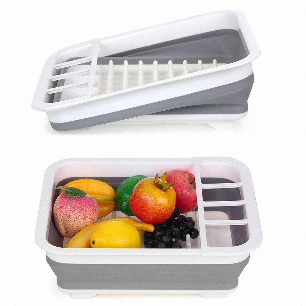 Collapsible Dish Drying Rack Portable Dish Drainer Dinnerware Organizer for K...