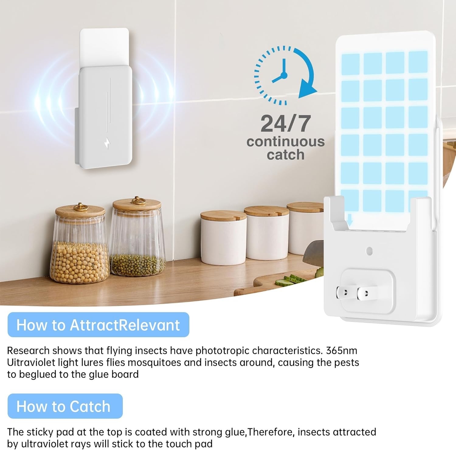 2 Pack Plug-In Flying Insect Trap Zevo UV Light Mosquito Fly Killer w/10 Refills