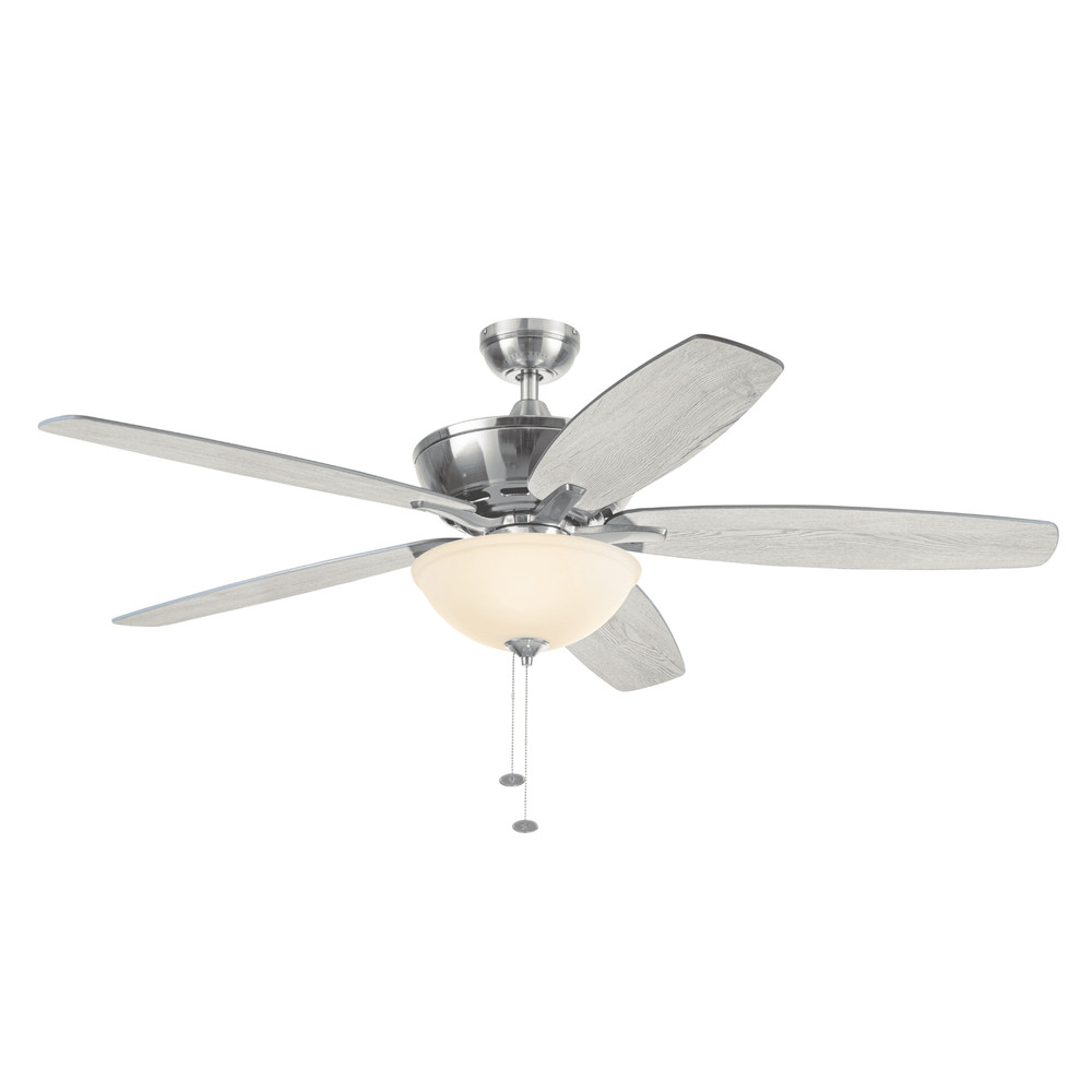 60" Black Ceiling Fan with Light, 5 Blades, Reverse Airflow, Pull Chain Control