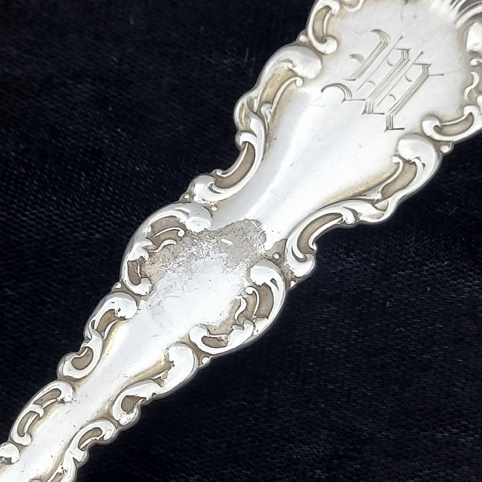 Whiting Louis XV Sterling Silver Tablespoon/Serving Spoon 8 1/8" w/ Monogram