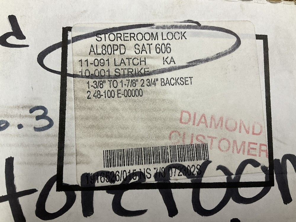 Schlage Storeroom Lock AL80PD SAT 606