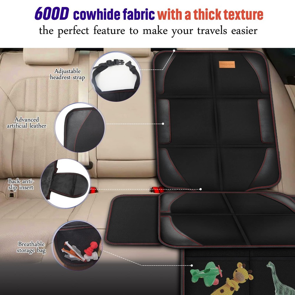 Car Seat Protector, 1 Pack, Thickest Padded 600D Fabric Padding, Waterproof, ...