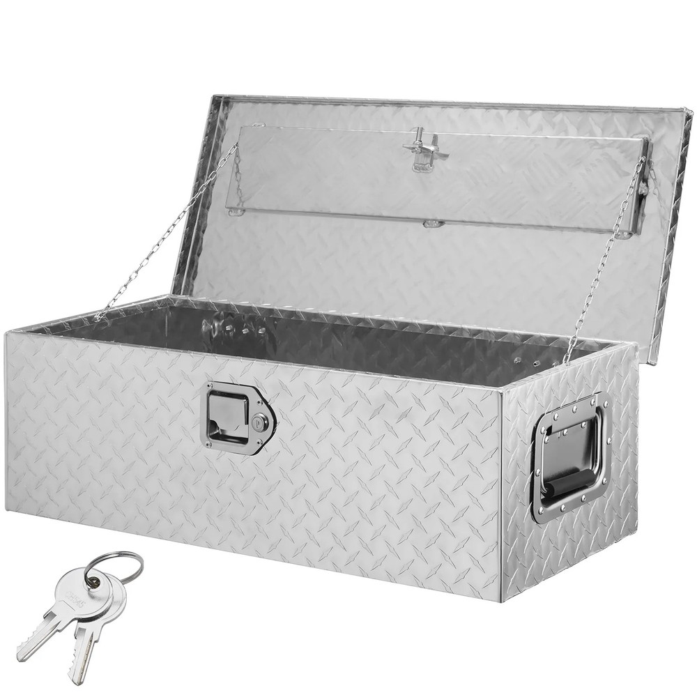 Aluminum Tool Storage Box with Side Handle and Lock Keys