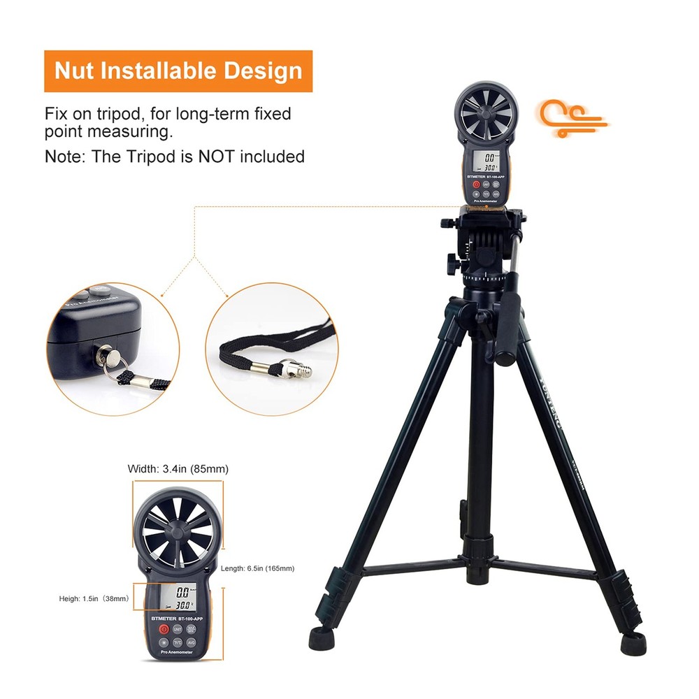 BTMETER BT-100APP Anemometer w/Wireless Bluetooth,