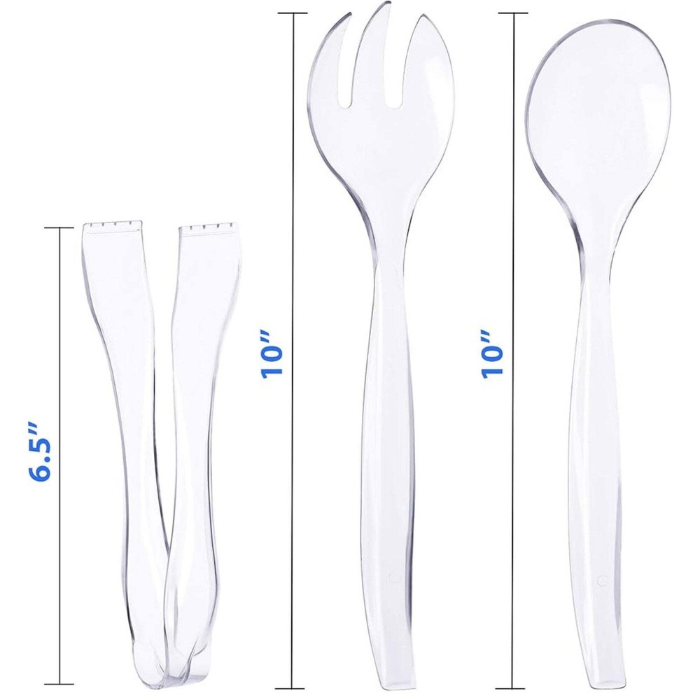 Disposable Clear Plastic 10" Serving Utensils- 2 Pack