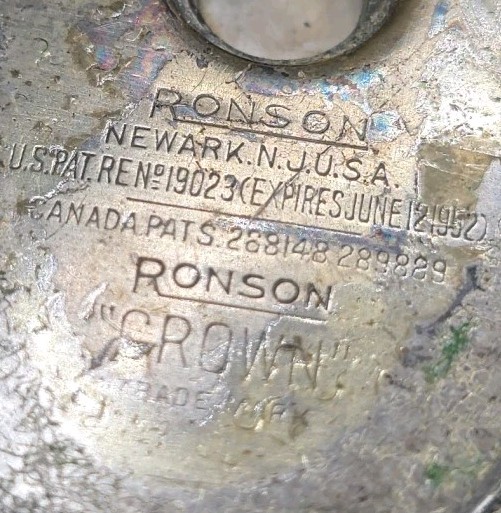 RONSON CROWN SILVERPLATED TABLE LIGHTER