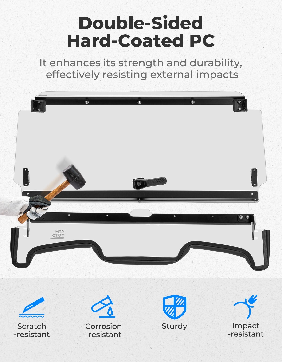 UTV Flip Up Split Front Windshield for 2019-2023 Polaris RZR XP 1000/4 Turbo 4