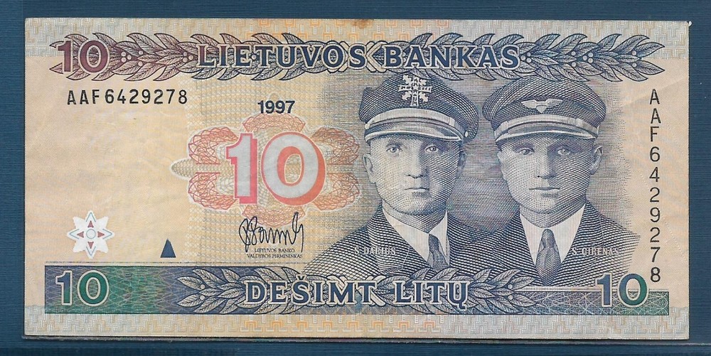 Lithuania 10 Litu, 1997, P 59, VF+
