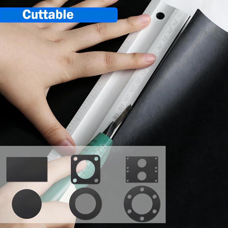 Solid Black Neoprene Rubber Gasket Sheet / Solid Black Smooth 1mm - 3mm Thick