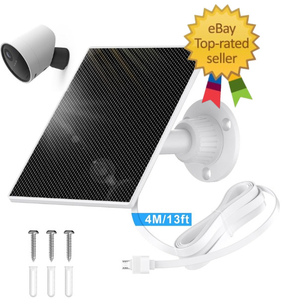 Simplisafe Solar Panel Outdoor Camera, IP65 Waterproof, 360° Adjustable Panel, 1