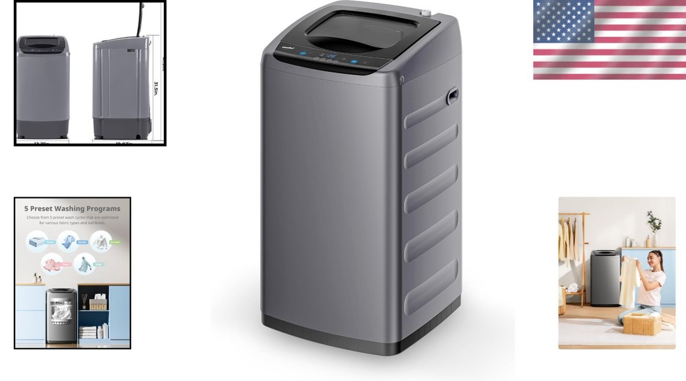 Comfee 0.9 cu.ft Portable Washing Machine - Full-Automatic Compact Washer