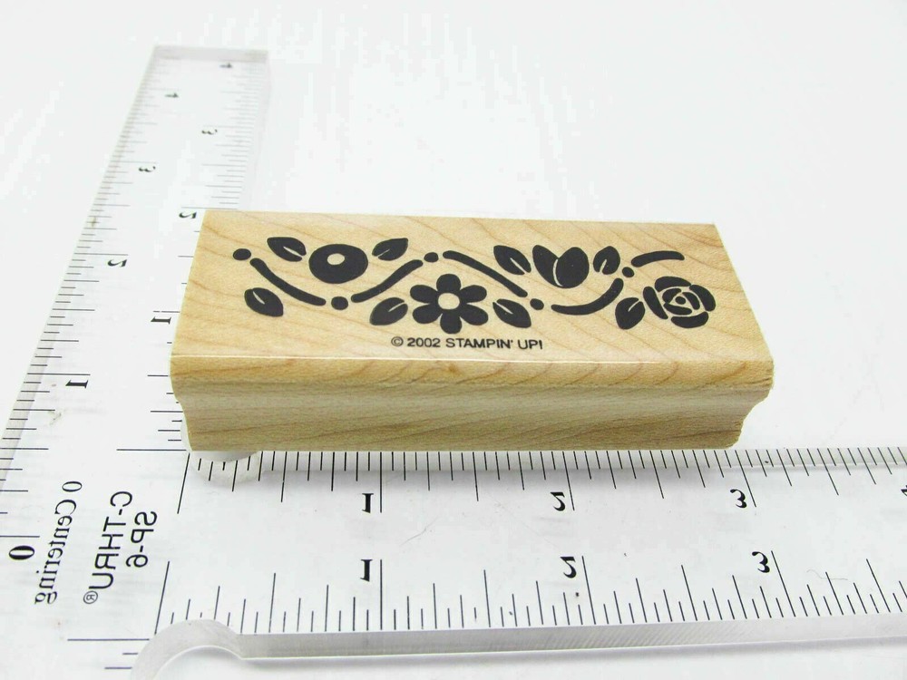 Flower Row Rubber Stamp - Stamp Set B314