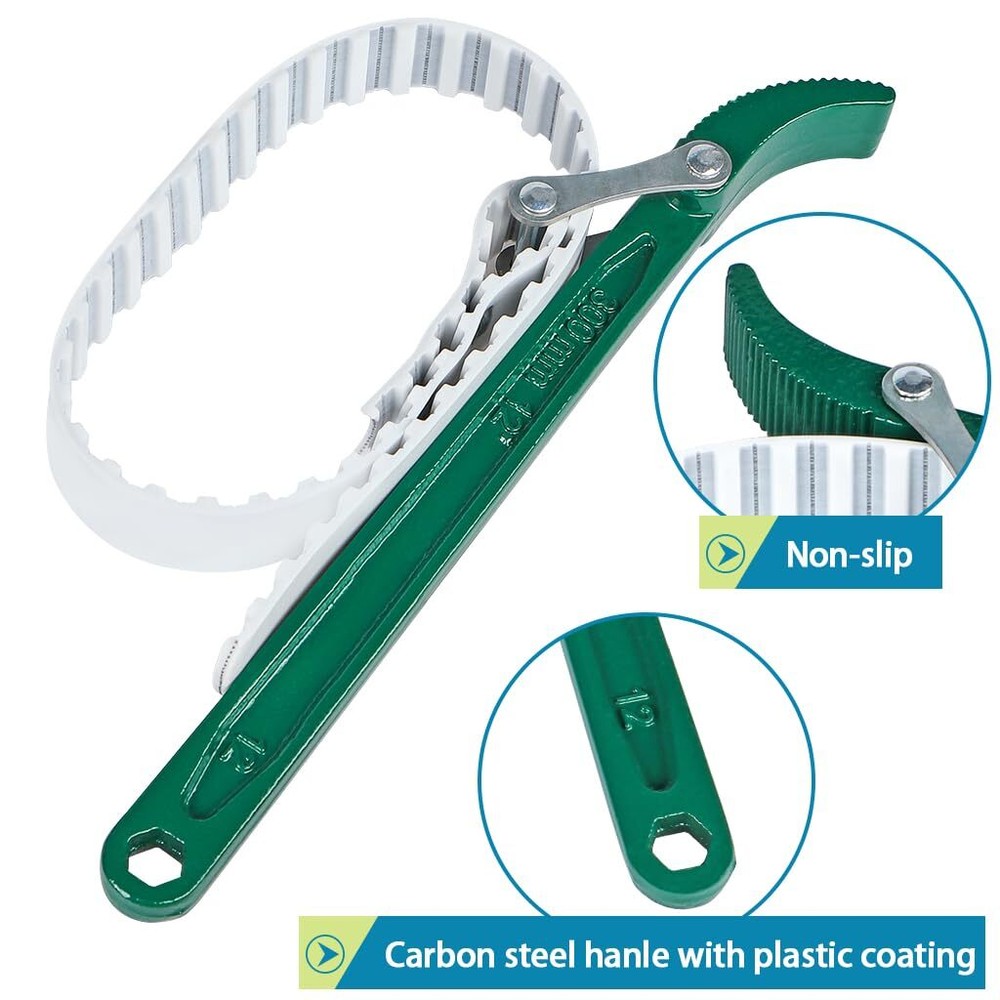 Belt Strap Wrench 12" Adjustable Strap Wrench With 23" Capacity Multipurpose Ste