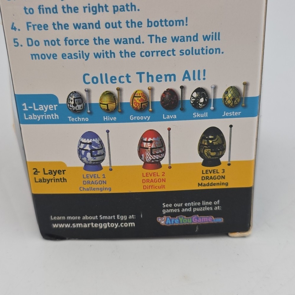 BEPUZZLED SMART EGG LABYRINTH PUZZLE LEVEL 2 DRAGON NEW Damaged Box