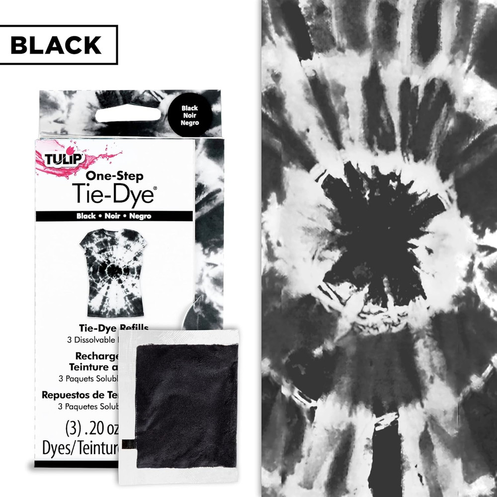 One-Step Tie-Dye Kit Dye Refill Packs, Black