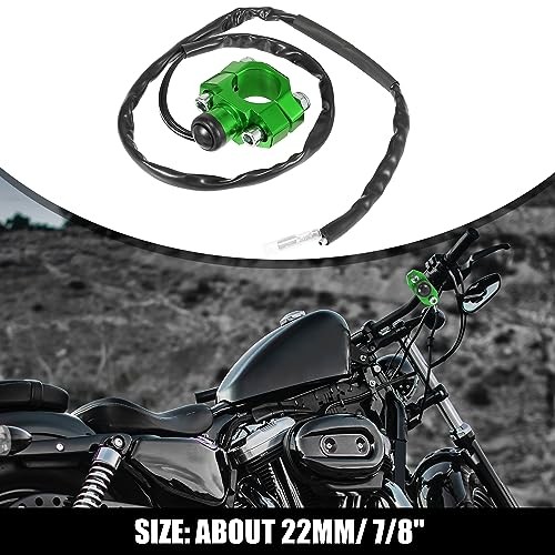 Universal Engine Start Stop Switch Button with Green Mounting Backplate green