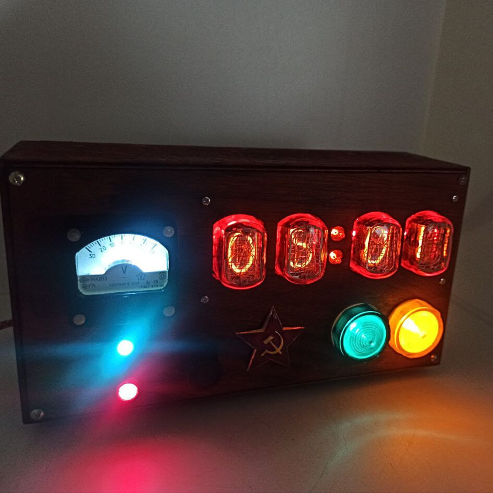 Metro 2033 Game Nixie Tube Table Clock with IN-12 Tubes Steampunk - Apocalypse