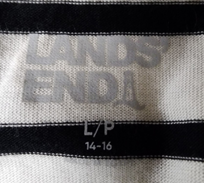 Lands End Womens Petite Top, Ivory/Black Stripe XSP, SP, MP, LP, NWT, SHIPS FREE