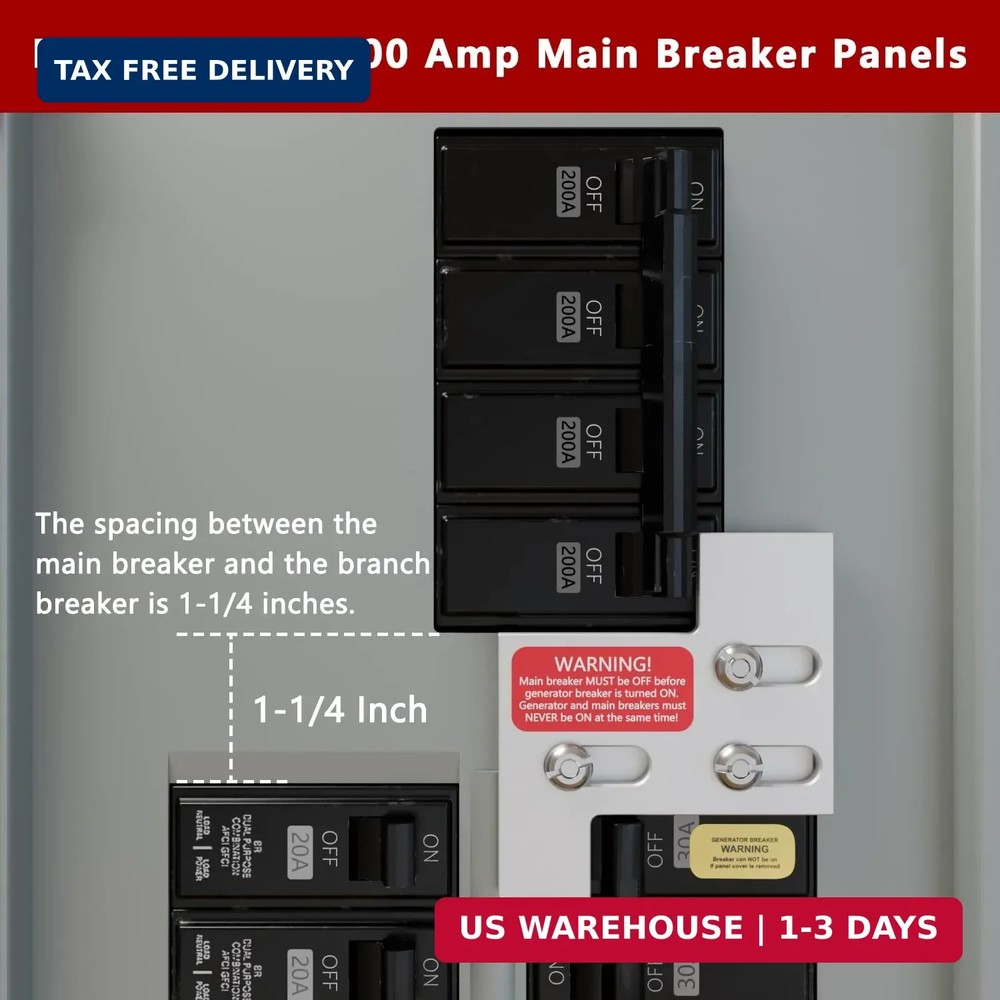 Generator Interlock kit Compatible with General Electric GE 150/200 Amp Panels,