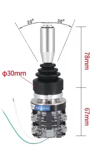 2 - 30mm Industrial Master Monolever Joystick Switch 4Way Momentary with Button