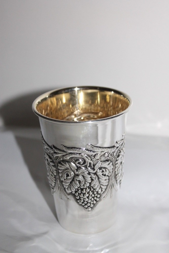 Grape Cup Wine Silver Cup Sterling Silver 925 Silver Inside Gilded New