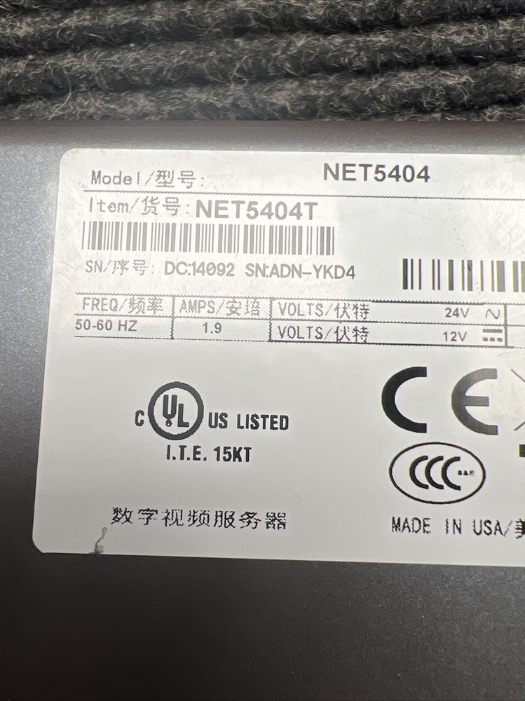 Lot of 2 Pelco NET5404T Network Video Encoder NET5404 W/ Video Analytics