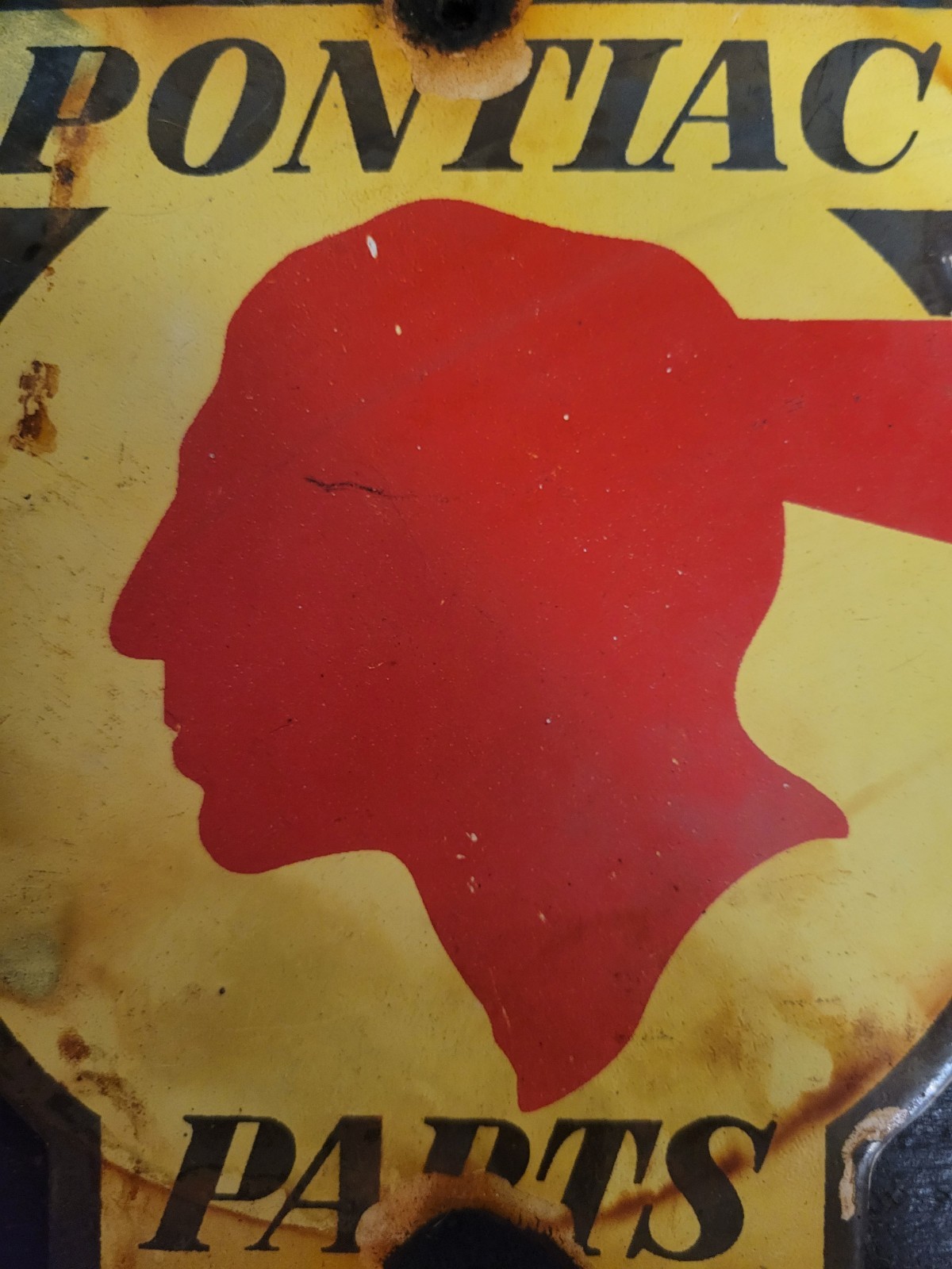 Vintage Pontiac Porcelain Sign General Motors Firebird Trans am Camaro Gas Oil