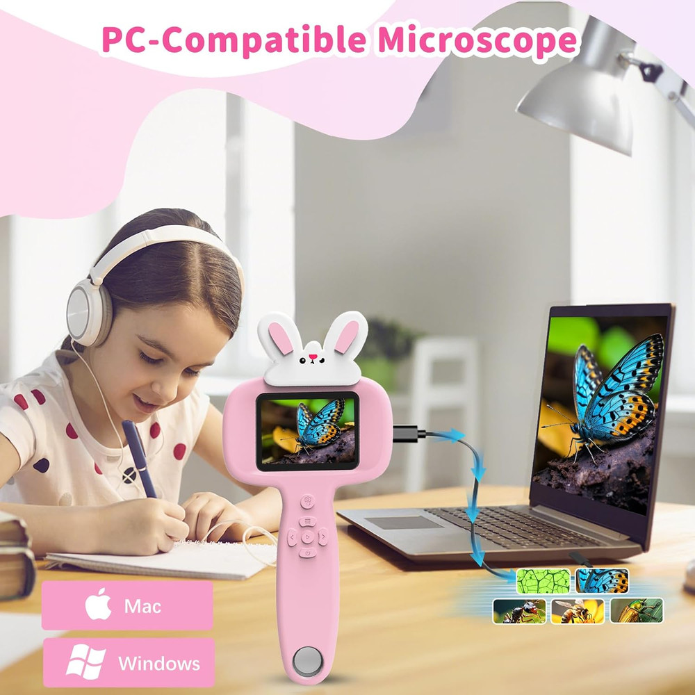 Microscope for Kids, 2.4" Handheld Digital Pocket Microscope, STEM Educational S