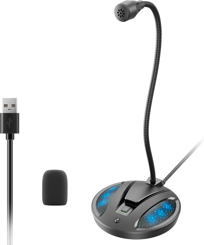 Studio-Quality USB Microphone with Flexible Gooseneck for Podcasting & Streaming
