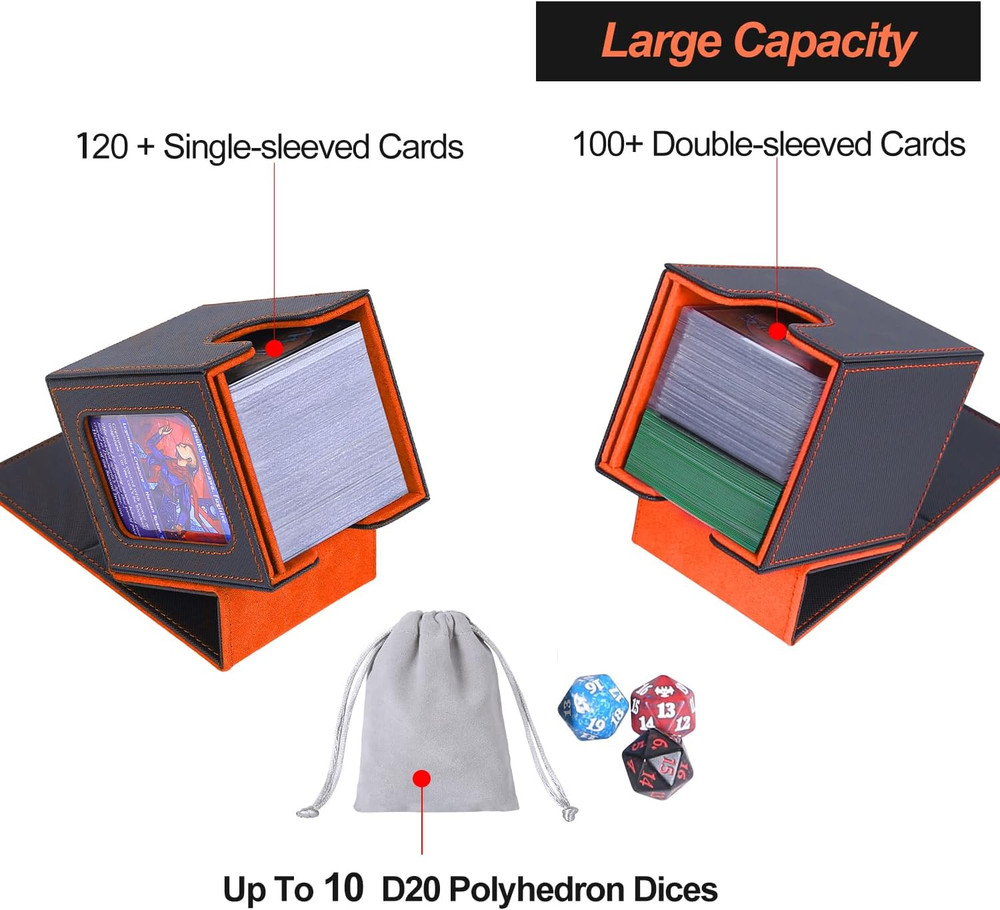 MTG Deck Box for Commander Display,Card Deck Case Fits 100 Double Sleeved Cards,