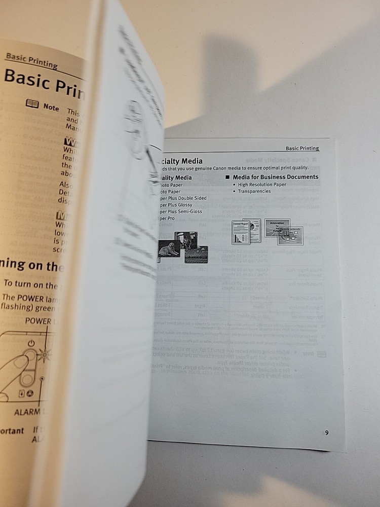 Canon Pixma iP 1600 Quick Start Guide