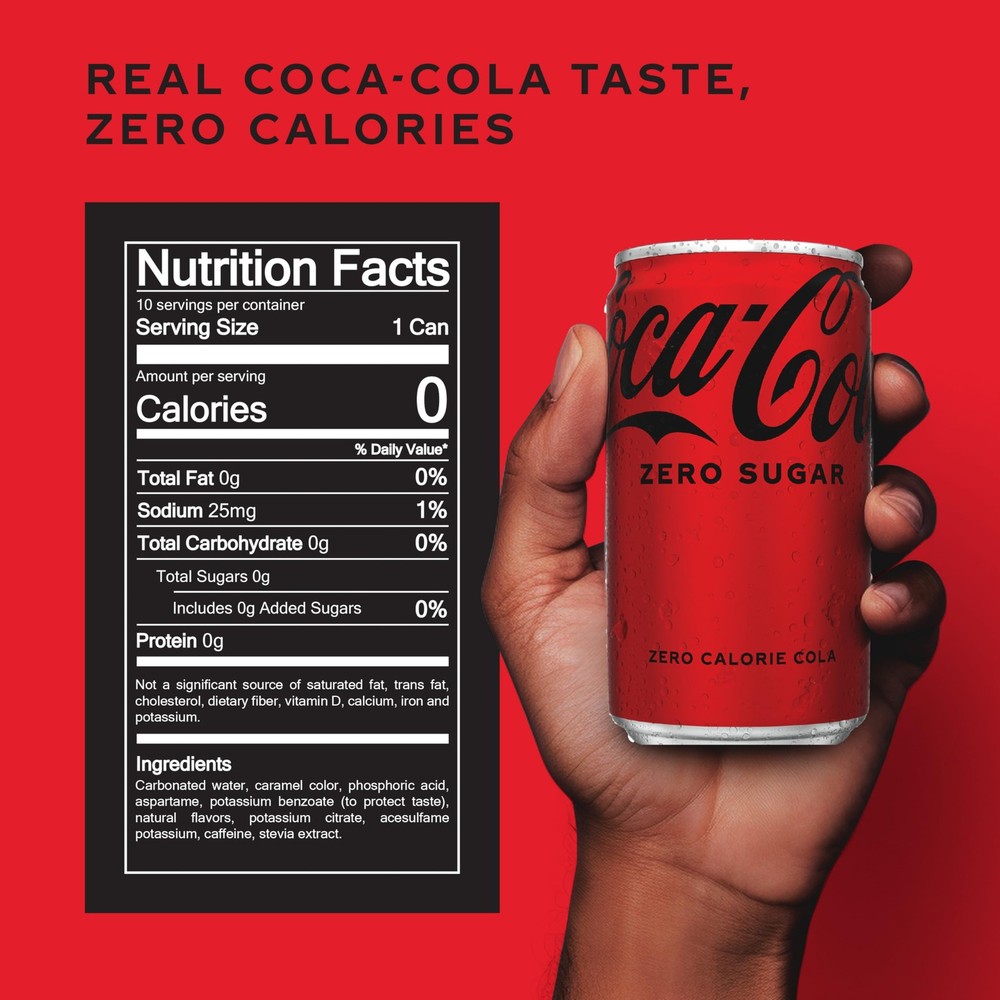 Coca-Cola Coke Zero Sugar Diet Soda, 10 Pack