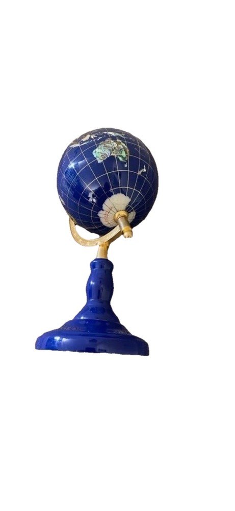 * Blue Lapis World Globe on Stand, 6" globe