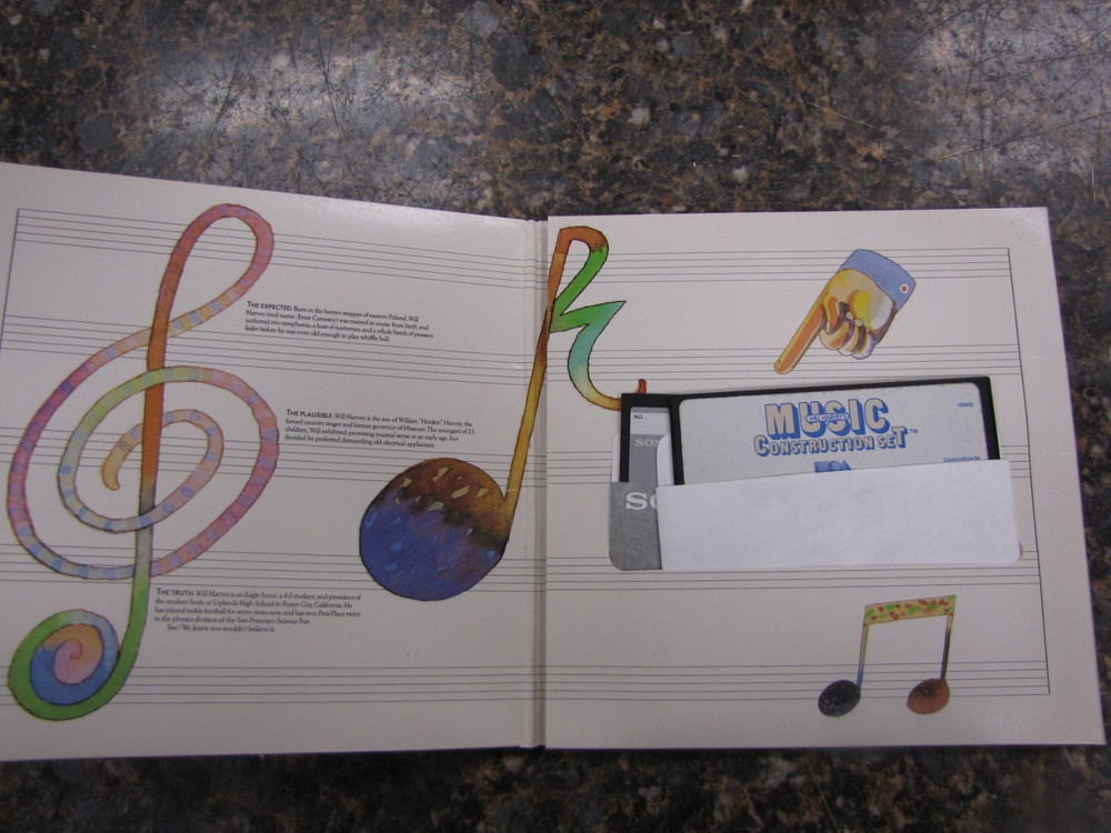 Music Construction Set 1983 Will Harvey's 5.25" Disk Commodore 64 Software -MU30