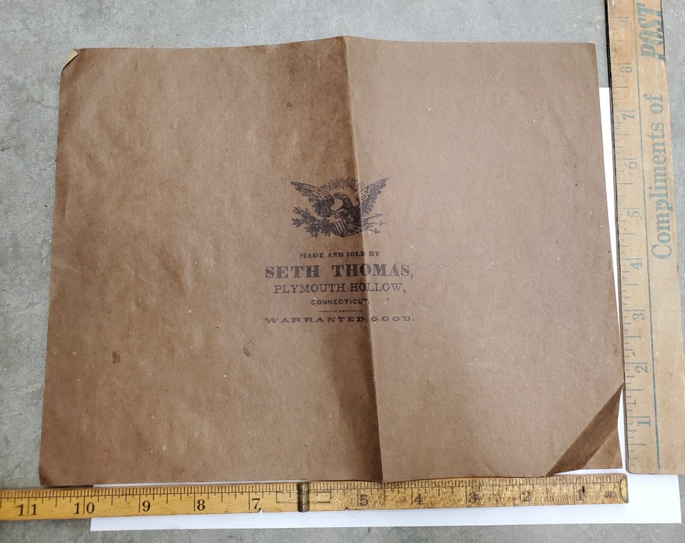 Replacement Paper Labels Seth Thomas Clock 8 Day Instructions or Warranted Good