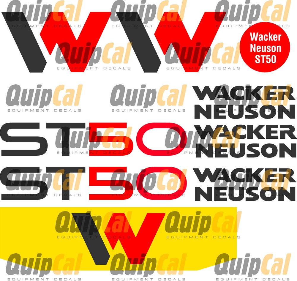 Wacker Neuson St28, ST31, ST45 or ST50 Compact Loader Decal Set